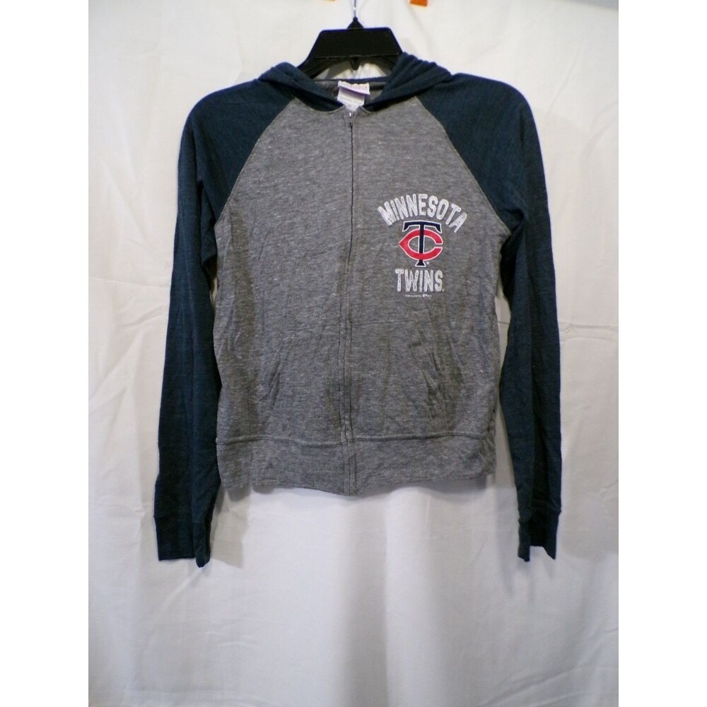 Campus Lifestyle Minnesota Twins Full Zip Hoodie Juniors S Gray Navy